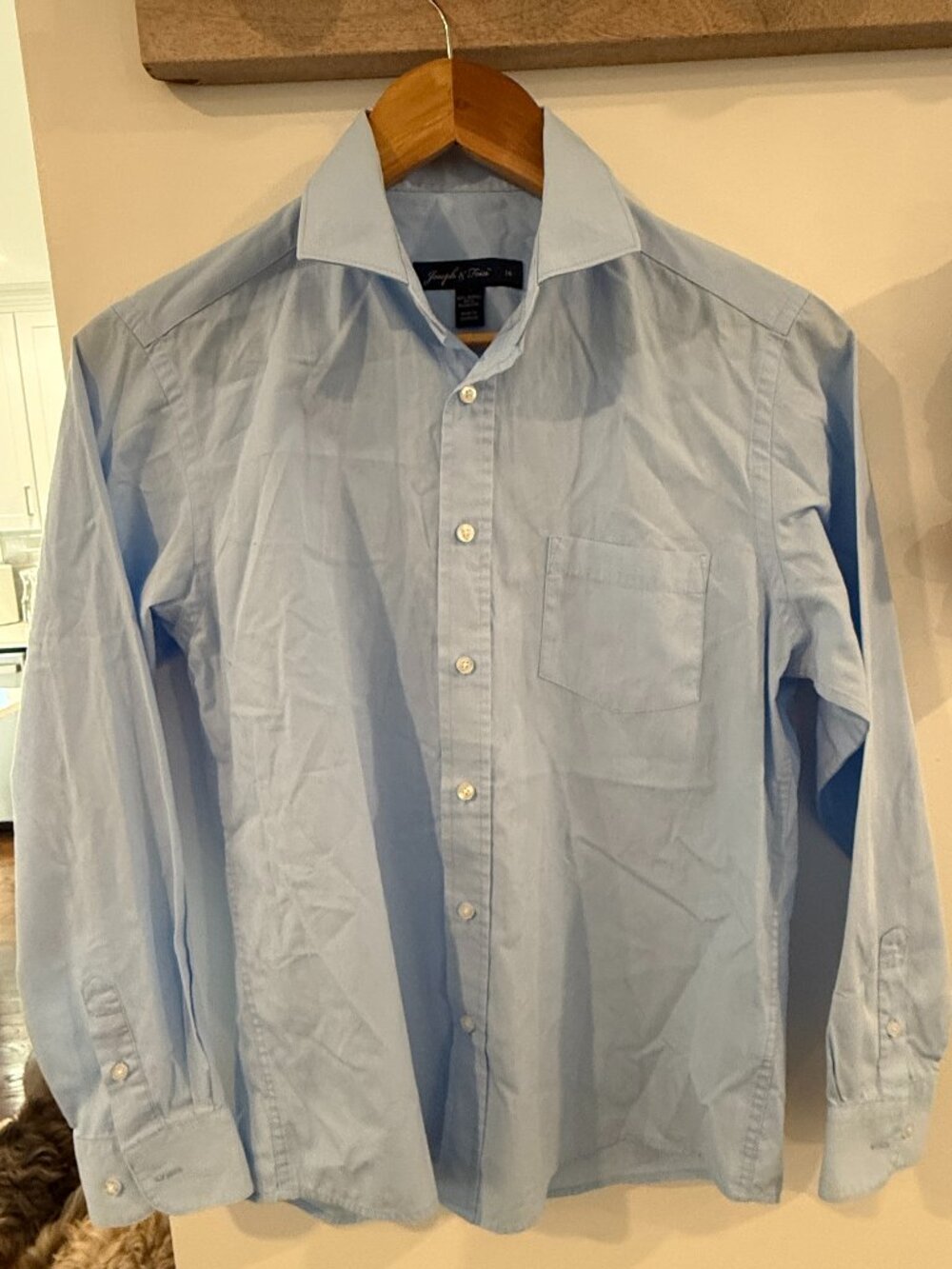 Boys Size 14 Joesph & Feiss light blue Button Down